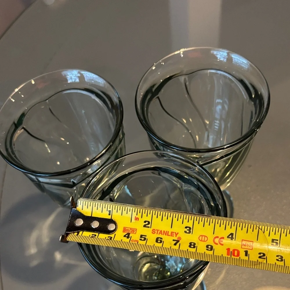 Vintage Noritake Elegant Green Glass Goblet Set - Clear/green set of 3